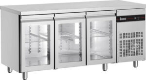 Inomak UBI7179G Undercounter Fridge 3 Door - Glass